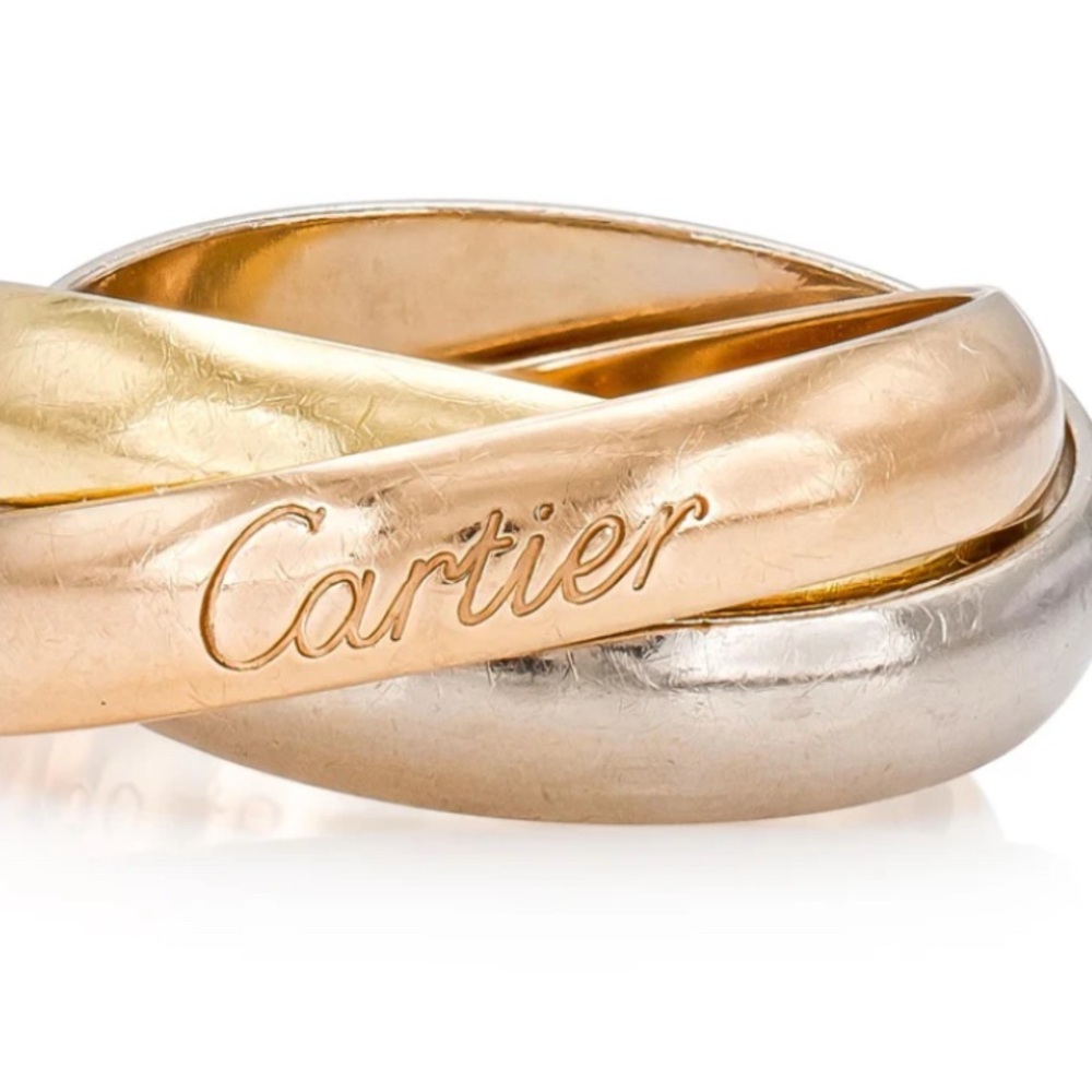 SOLD : Vintage Cartier Trinity 18K Tri-Color Gold Ring size 10
